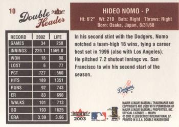 2003 Fleer Double Header #10 Hideo Nomo Back
