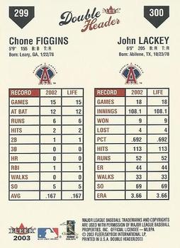 2003 Fleer Double Header #299 / 300 Chone Figgins / John Lackey Back