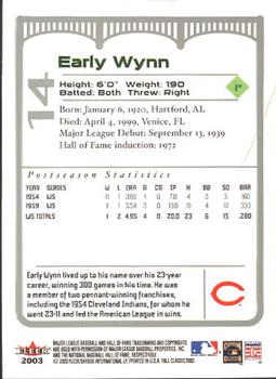2003 Fleer Fall Classic #14 Early Wynn Back