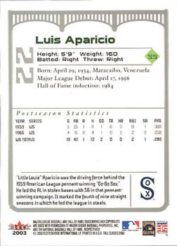 2003 Fleer Fall Classic #22 Luis Aparicio Back