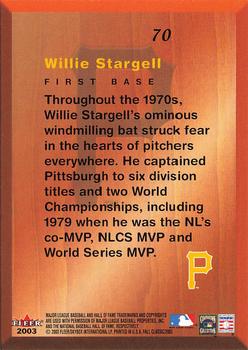 2003 Fleer Fall Classic #70 Willie Stargell Back