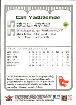 2003 Fleer Fall Classic #55 Carl Yastrzemski Back