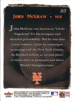 2003 Fleer Fall Classic #80 John McGraw Back
