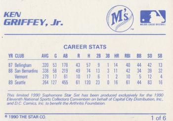 1990 Star Sophomore Star #1 Ken Griffey Jr. Back