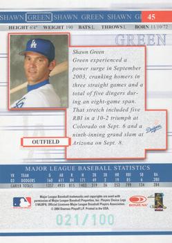 2004 Donruss Timelines - Silver #45 Shawn Green Back
