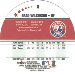 2003 Fleer Hardball #8 Brad Wilkerson Back