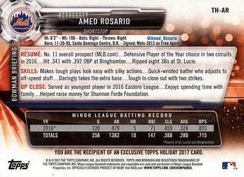 2017 Topps Holiday Bowman #TH-AR Amed Rosario Back