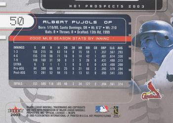2003 Fleer Hot Prospects #50 Albert Pujols Back