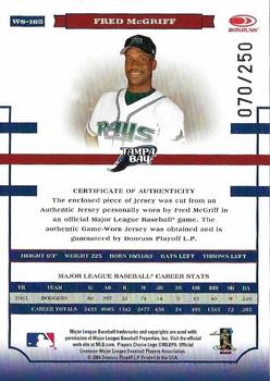2004 Donruss World Series - Material Fabric AL/ NL #WS-165 Fred McGriff Back