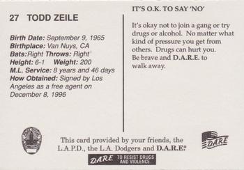 1998 Los Angeles Dodgers Police #NNO Todd Zeile Back