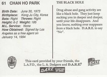 1998 Los Angeles Dodgers Police #NNO Chan Ho Park Back