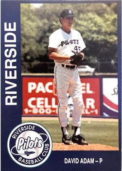 1993 Cal League Riverside Pilots #3 David Adam Front