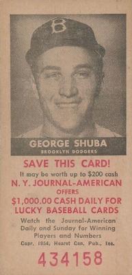 1954 New York Journal-American #NNO George Shuba Front
