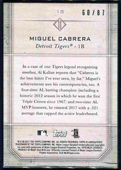 2017 Topps Transcendent Collection #18 Miguel Cabrera Back
