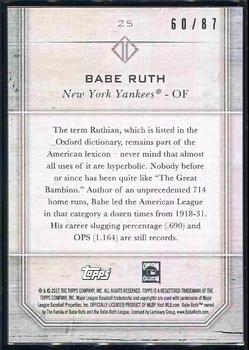 2017 Topps Transcendent Collection #25 Babe Ruth Back