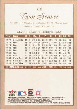 2003 Fleer Rookies & Greats #66 Tom Seaver Back