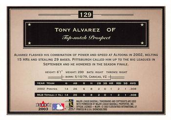 2003 Fleer Showcase #129 Tony Alvarez Back