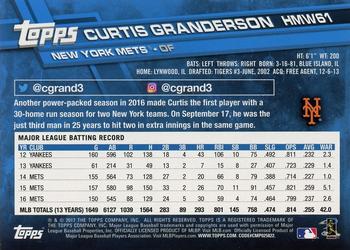 2017 Topps Holiday #HMW61 Curtis Granderson Back