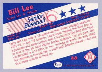 1990 Pacific Senior League - Glossy #28 Bill Lee Back