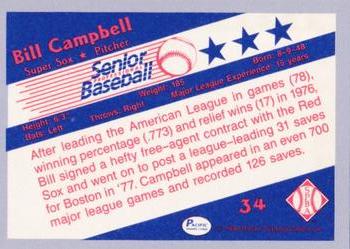 1990 Pacific Senior League - Glossy #34 Bill Campbell Back