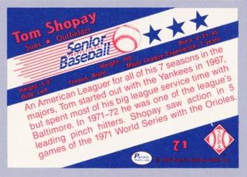 1990 Pacific Senior League - Glossy #71 Tom Shopay Back