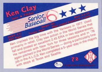 1990 Pacific Senior League - Glossy #72 Ken Clay Back