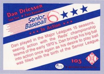 1990 Pacific Senior League - Glossy #105 Dan Driessen Back