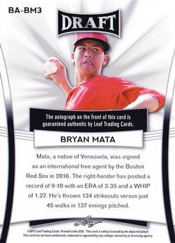 2017 Leaf Metal Draft - Wave #BA-BM3 Bryan Mata Back