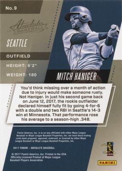 2017 Panini Chronicles - Absolute Rookies Blue #9 Mitch Haniger Back