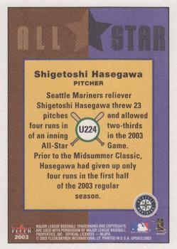 2003 Fleer Tradition Update #U224 Shigetoshi Hasegawa Back