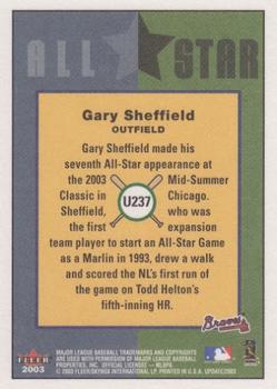 2003 Fleer Tradition Update #U237 Gary Sheffield Back