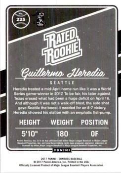 2017 Panini Chronicles - Donruss Rated Rookies #225 Guillermo Heredia Back