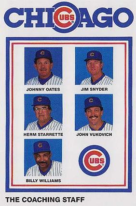 1987 David Berg Chicago Cubs #NNO Johnny Oates / Jim Snyder / Herm Starrette / John Vukovich / Billy Williams Front
