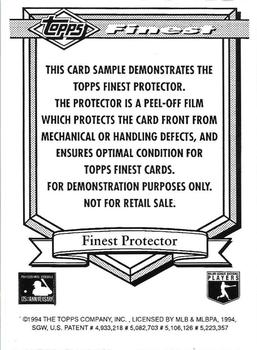 1994 Finest - Protector Samples #NNO Gregg Jefferies Back