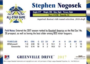 2017 Grandstand South Atlantic League All-Stars #NNO Stephen Nogosek Back