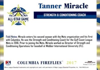 2017 Grandstand South Atlantic League All-Stars #NNO Tanner Miracle Back