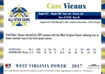 2017 Grandstand South Atlantic League All-Stars #NNO Cam Vieaux Back