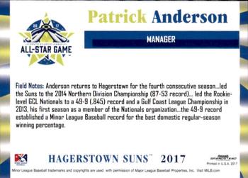 2017 Grandstand South Atlantic League All-Stars #NNO Patrick Anderson Back