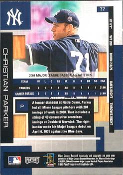 2003 Playoff Absolute Memorabilia #77 Christian Parker Back