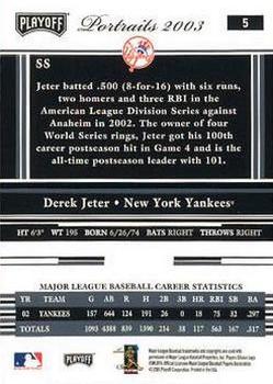 2003 Playoff Portraits #5 Derek Jeter Back
