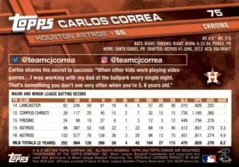 2017 Topps Chrome Sapphire Edition #75 Carlos Correa Back