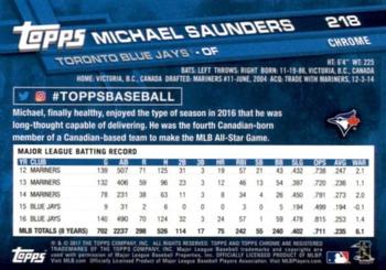 2017 Topps Chrome Sapphire Edition #218 Michael Saunders Back