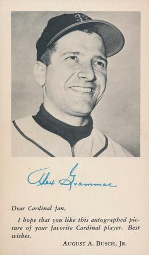 1955 St. Louis Cardinals Photocards #NNO Alex Grammas Front