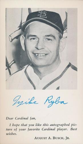 1954 St. Louis Cardinals Photocards #NNO Mike Ryba Front