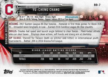 2017 Bowman Draft - Purple #BD-7 Yu-Cheng Chang Back