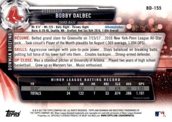 2017 Bowman Draft - Blue #BD-155 Bobby Dalbec Back
