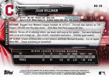 2017 Bowman Draft - Orange #BD-28 Juan Hillman Back