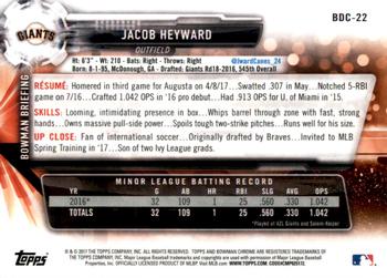 2017 Bowman Draft - Chrome #BDC-22 Jacob Heyward Back