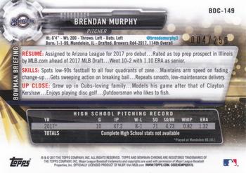 2017 Bowman Draft - Chrome Purple Refractor #BDC-149 Brendan Murphy Back