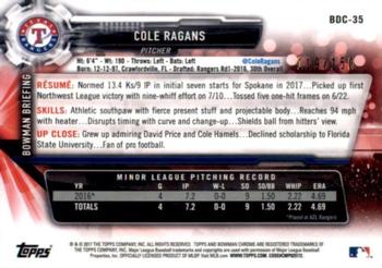 2017 Bowman Draft - Chrome Blue Refractor #BDC-35 Cole Ragans Back